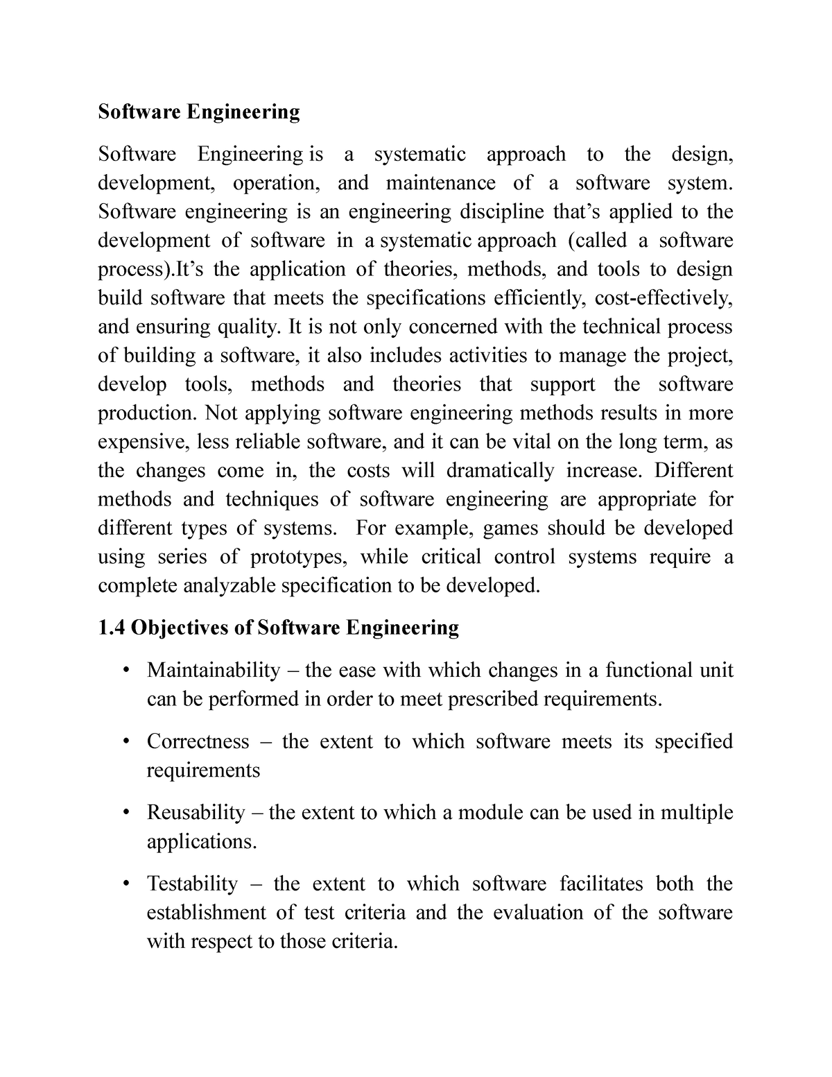 2 - Notes Of Unit 1 - Software Engineering Software Engineering Is A ...