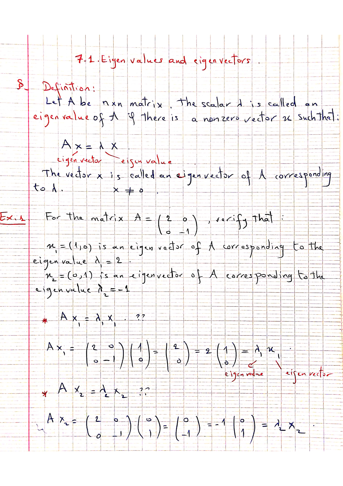 7.1. Eigenvalues And Eigenvectors - Algebra I - Studocu