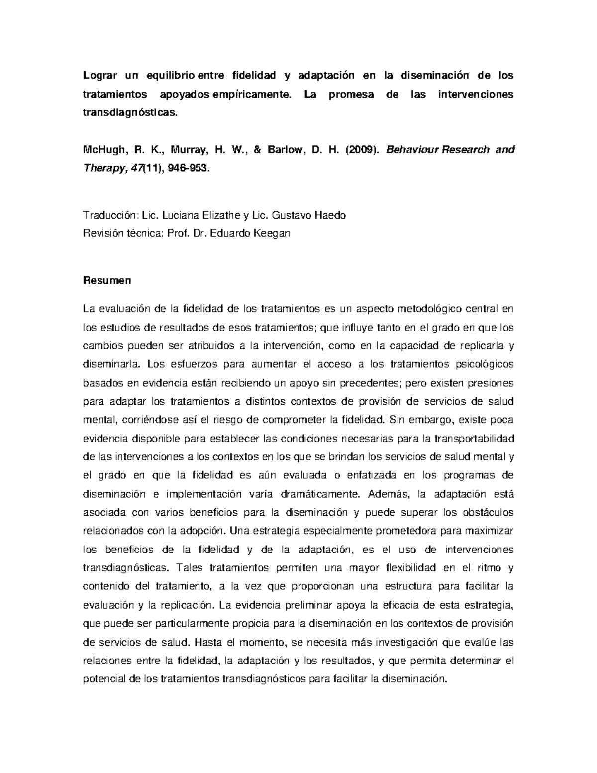 Mchugh~1 - Mchugh~1 - Lograr un equilibrio entre fidelidad y adaptación ...