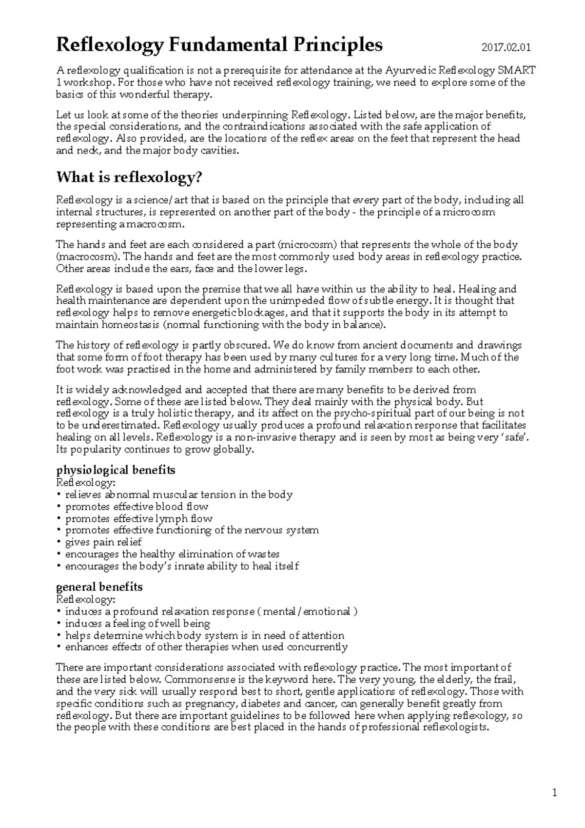 16. Reflexology Fundamental Principles (Article) Autor Ayurvedic