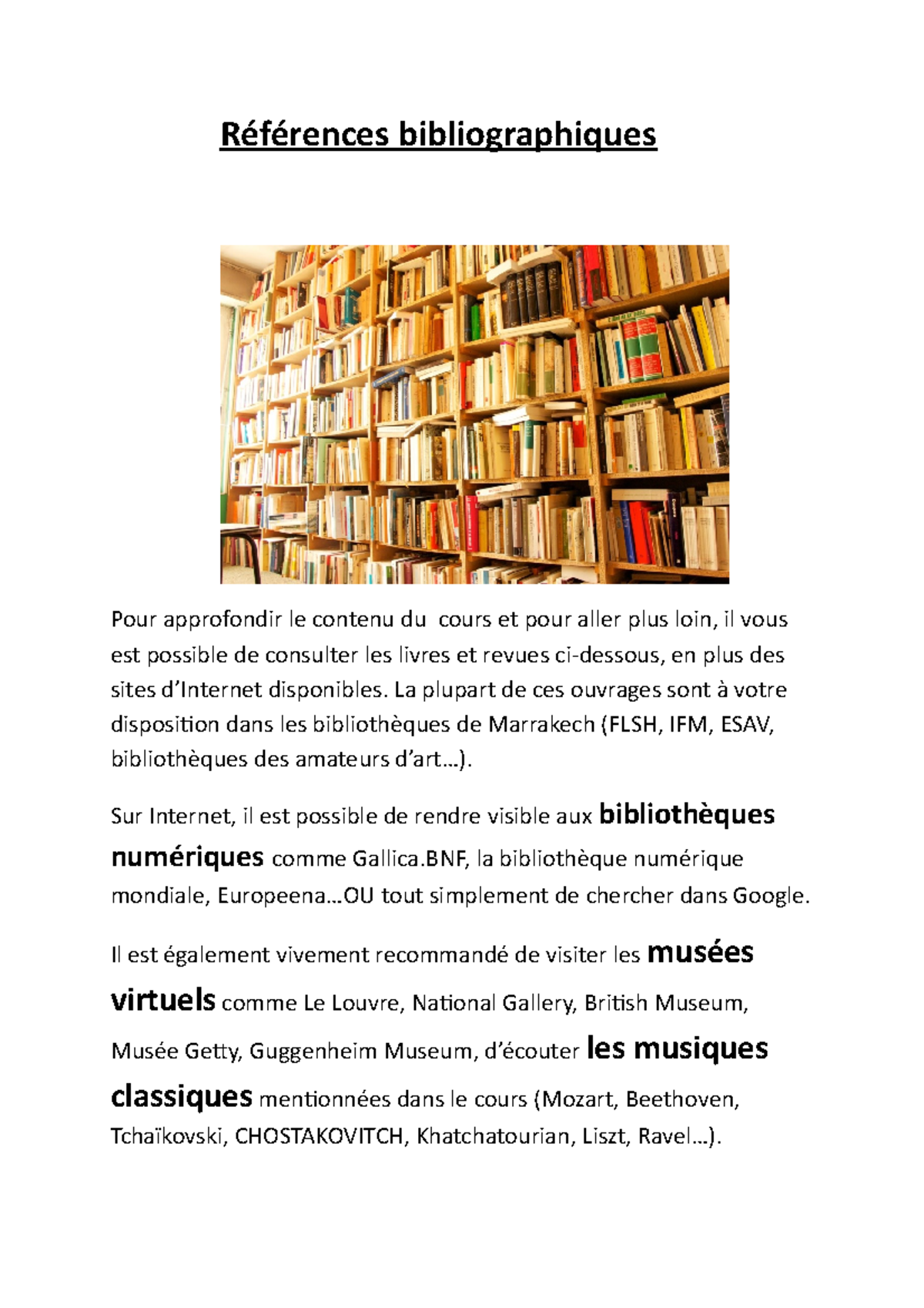 Bibliographie S6 - Références Bibliographiques Pour Approfondir Le ...