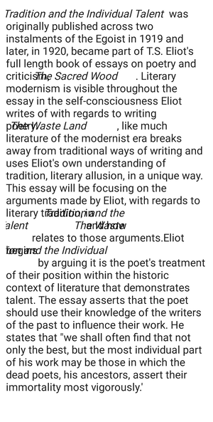 ts eliot essay structure