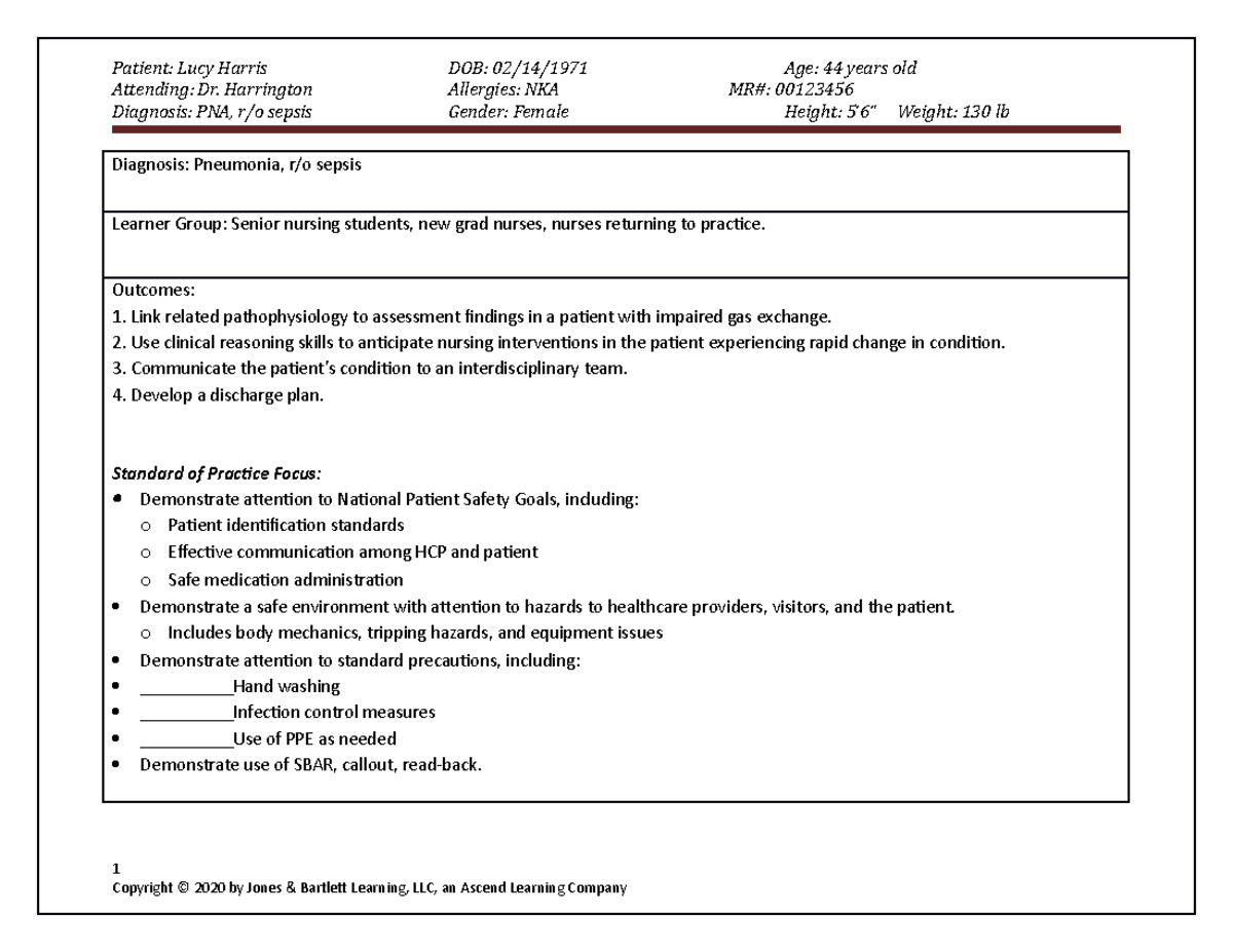 Impaired Gas Exchange Algorithm Attending Dr. Harrington Allergies NKA MR 00123456