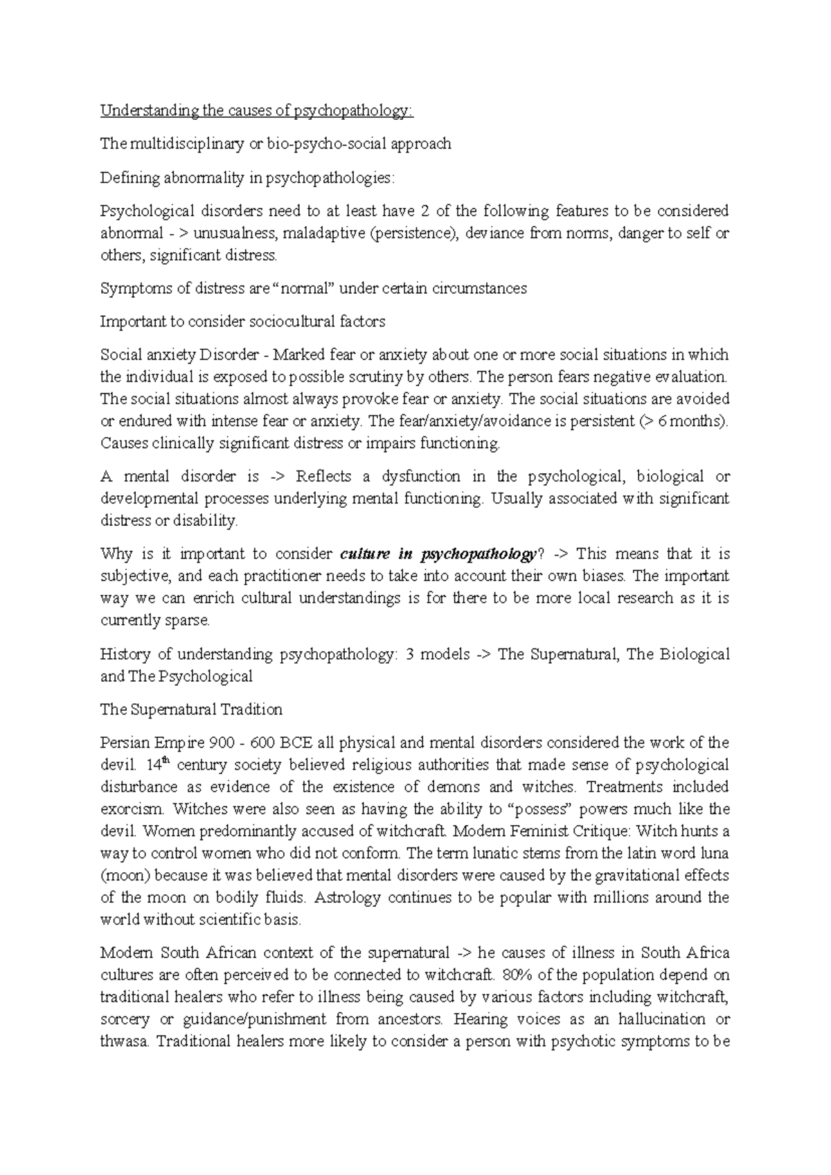 Psych notes week 1- PSY2014 S - Understanding the causes of ...