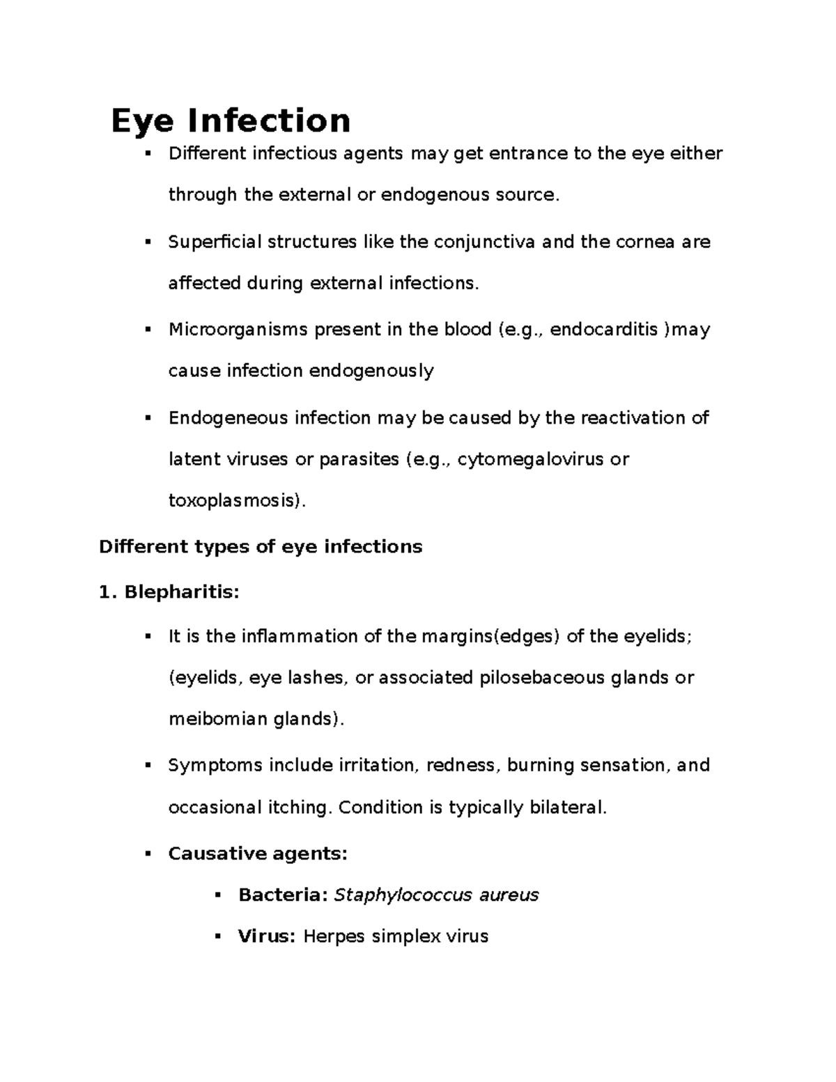 Biology Science 8 Eye Infection Types And More Eye Infection Different Infectious Agents May