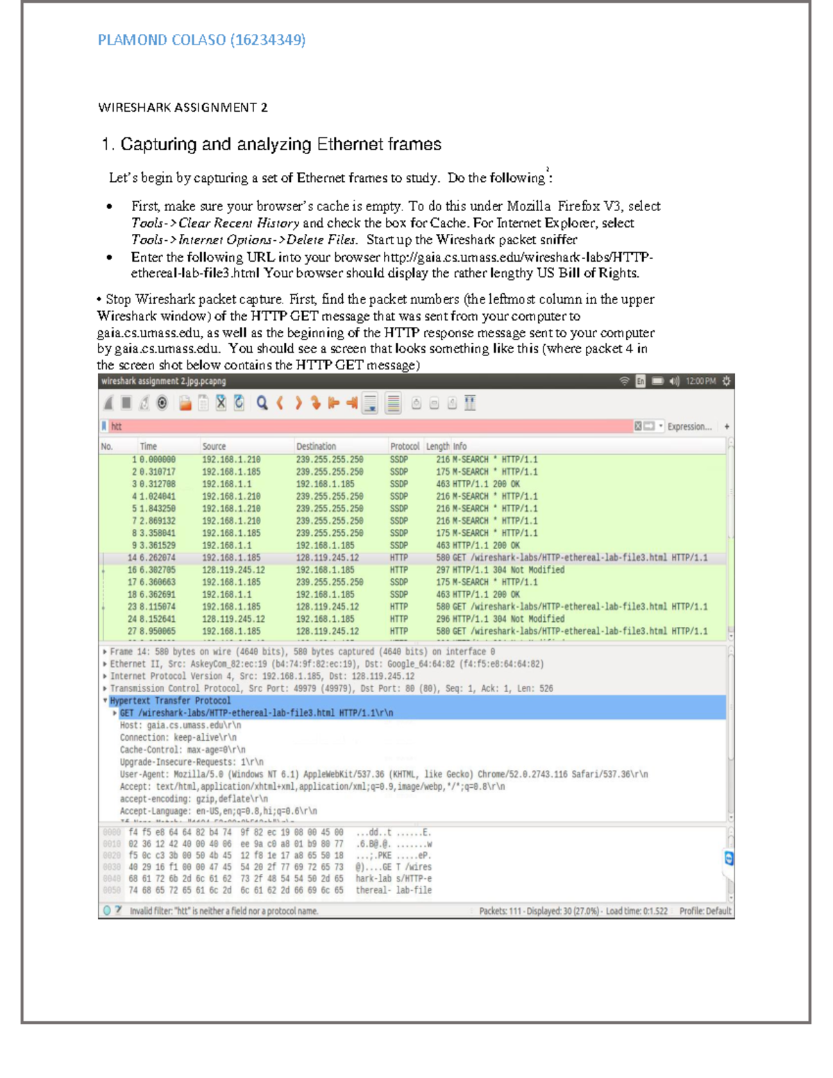 wireshark assignment solution