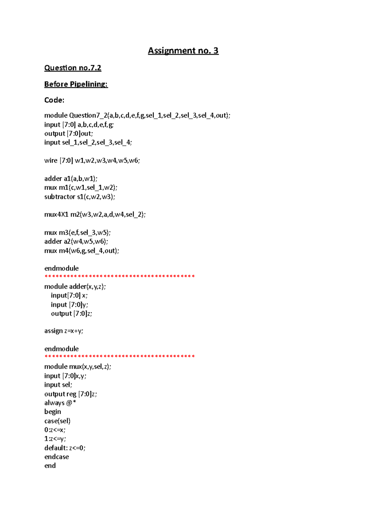 I150402 i150493 Assignment 3 DD - Assignment no. 3 Question no. Before ...
