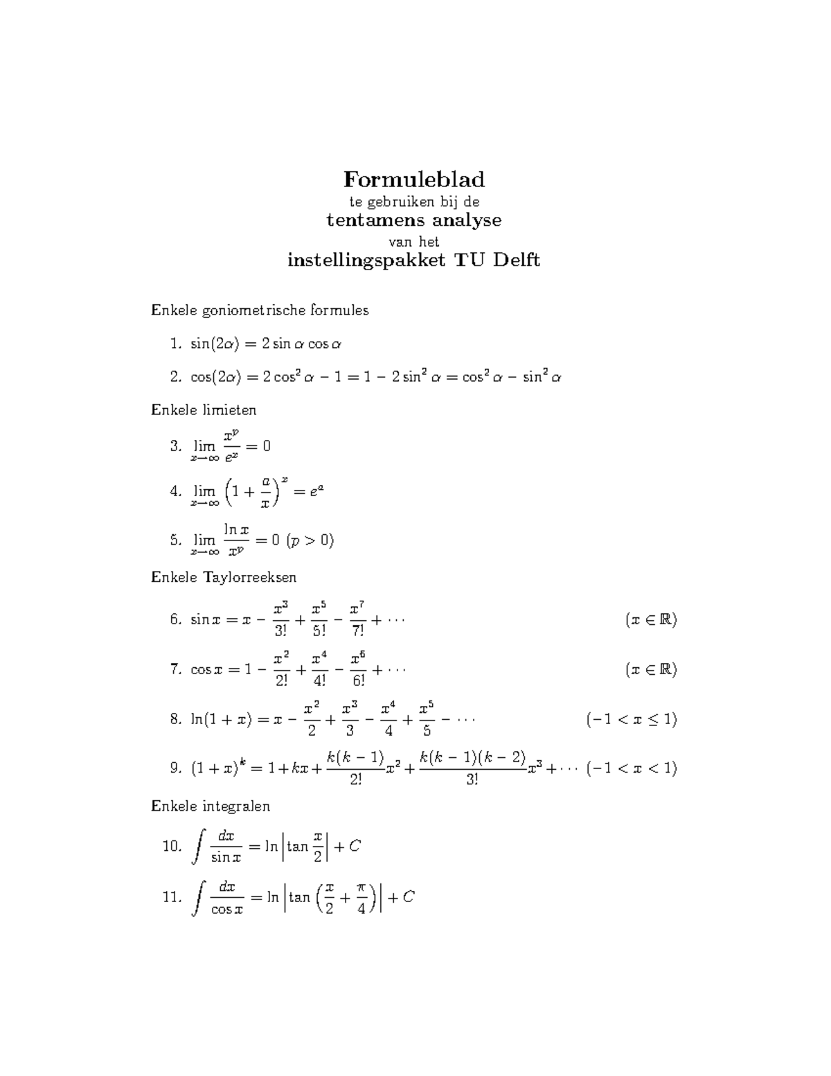 Formuleblad-Analyse - Formule Blad - Formuleblad Te Gebruiken Bij De ...