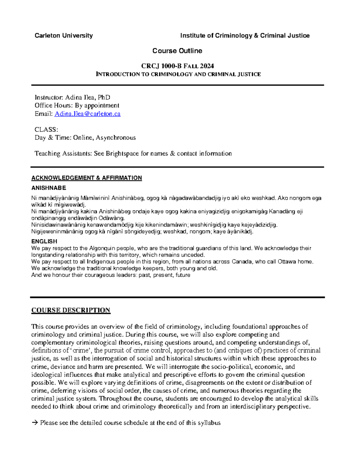 CRCJ 1000B Syllabus Fall 2024 - Carleton University Institute of ...