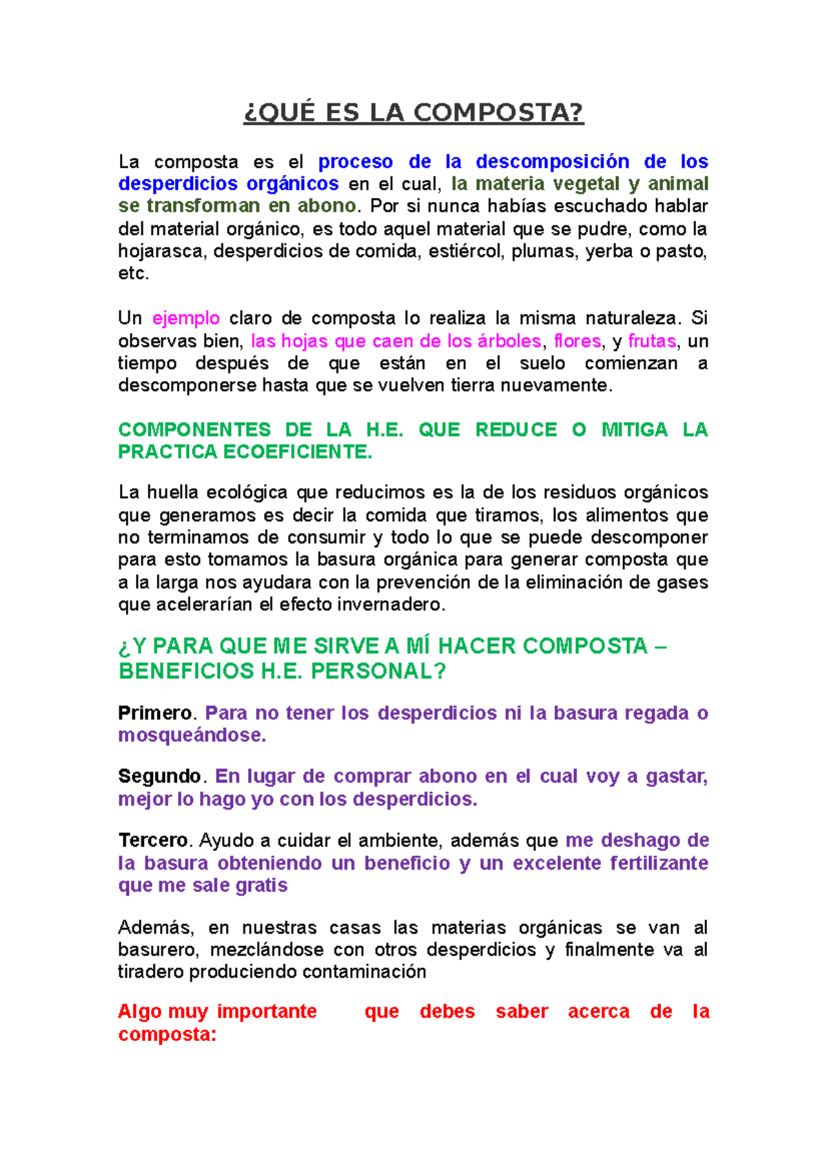 Qué Es La Composta - ¿QUÉ ES LA COMPOSTA? La Composta Es El Proceso De ...