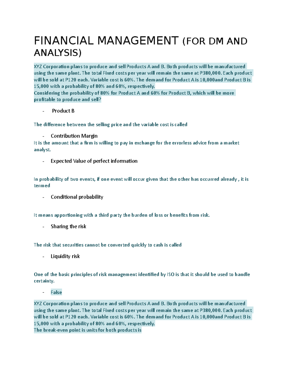 1653893482469 Financial- Management-2 - FINANCIAL MANAGEMENT (FOR DM ...