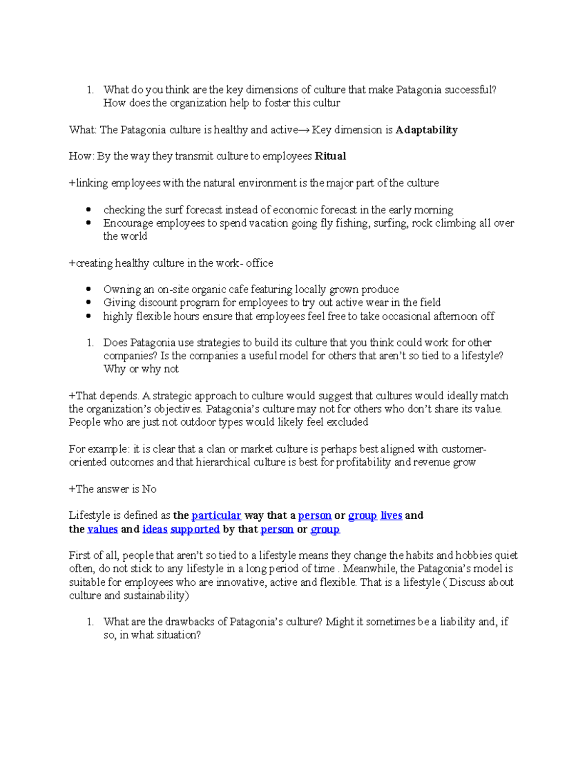 Patagoniasuccessful What do you think are the key dimensions of