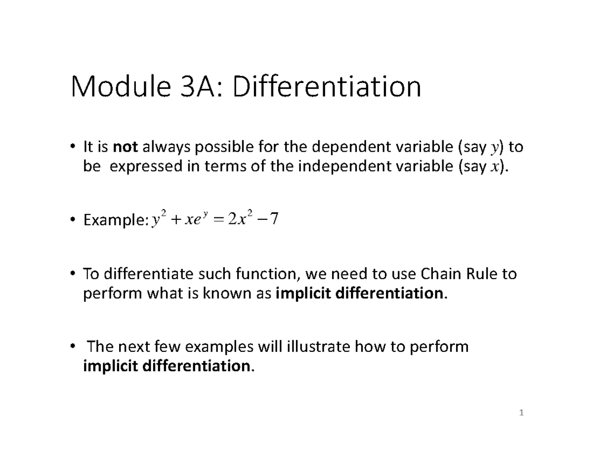 2 CAEM03 Implicit Differentiation Oct21 - Module 3A: Differentiation ...