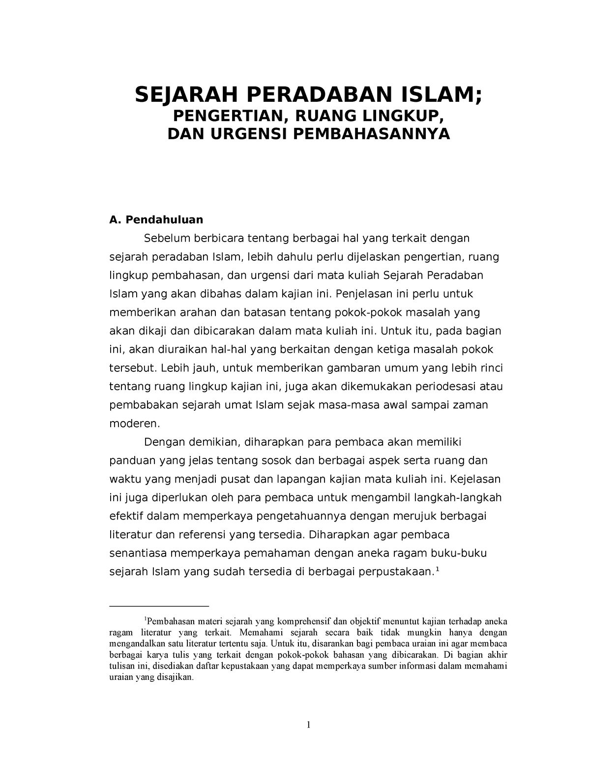 Bab1pengertian Sejarah Peradaban Islam - SEJARAH PERADABAN ISLAM ...