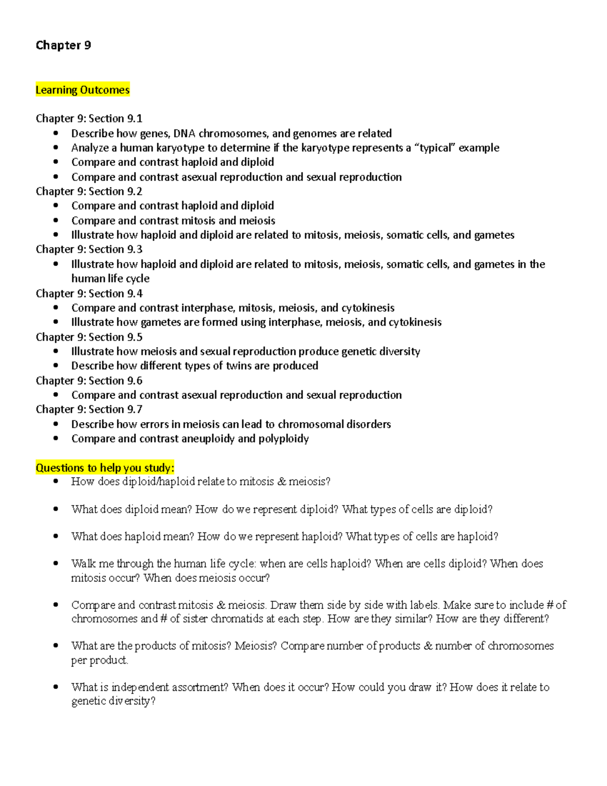Chapter+9+guide - Study guide chapter 9 - Chapter 9 Learning Outcomes ...