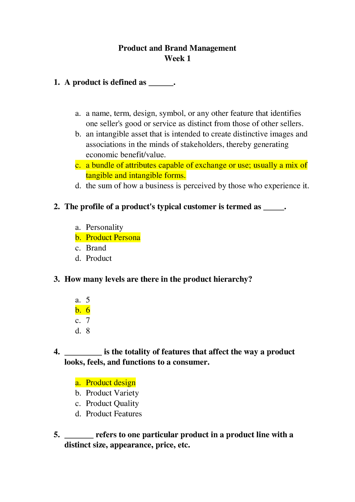 Week 1 - Product And Brand Management - Product And Brand Management ...