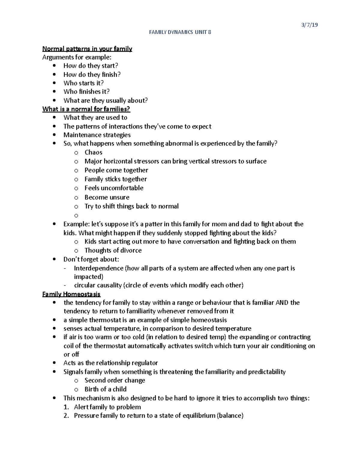 Family dynamics unit 8 - Lecture notes 8 - 3/7/ FAMILY DYNAMICS UNIT 8 ...