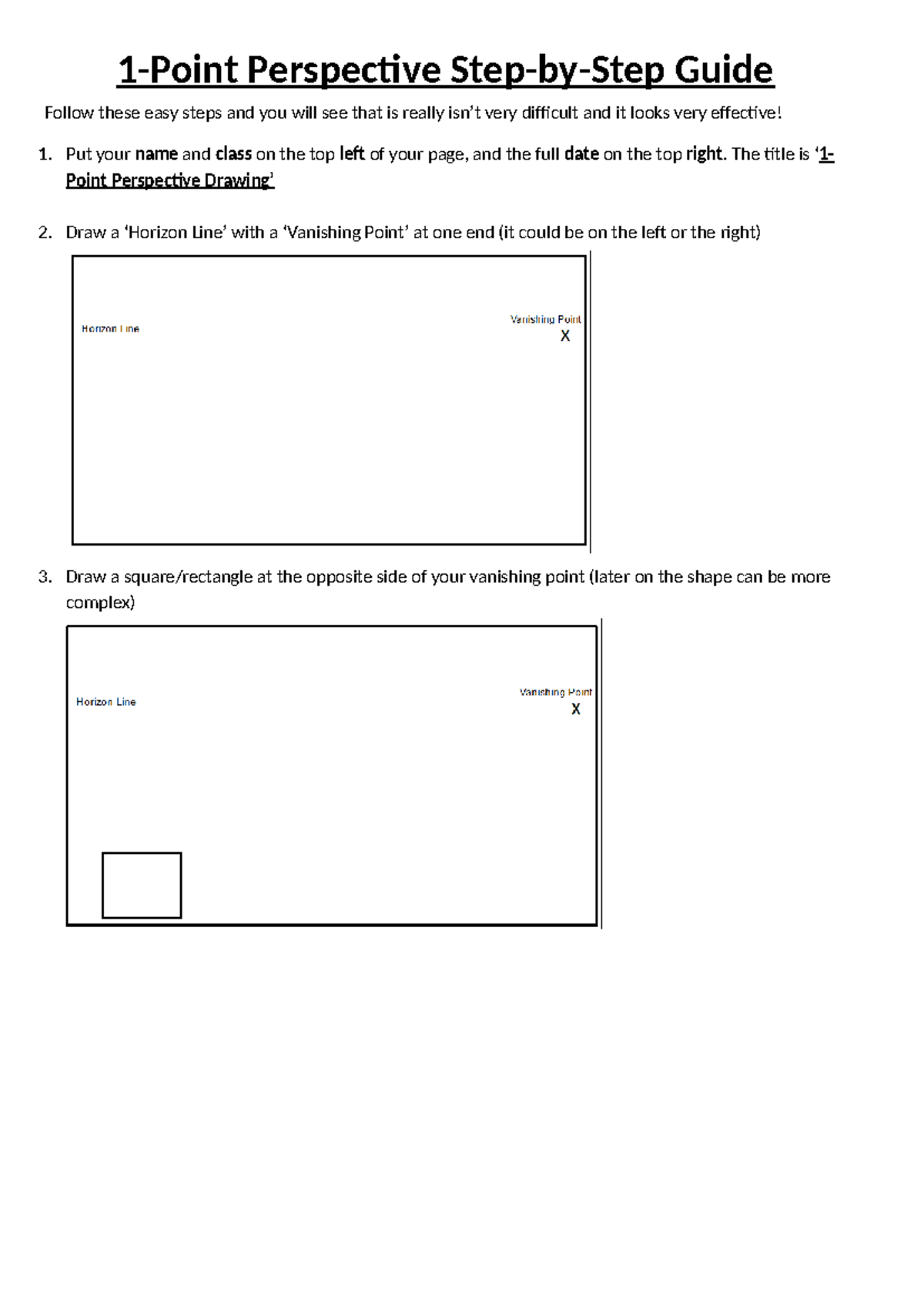 The Easy Guide to 1-Point Perspective - 1-Point Perspective Step-by ...