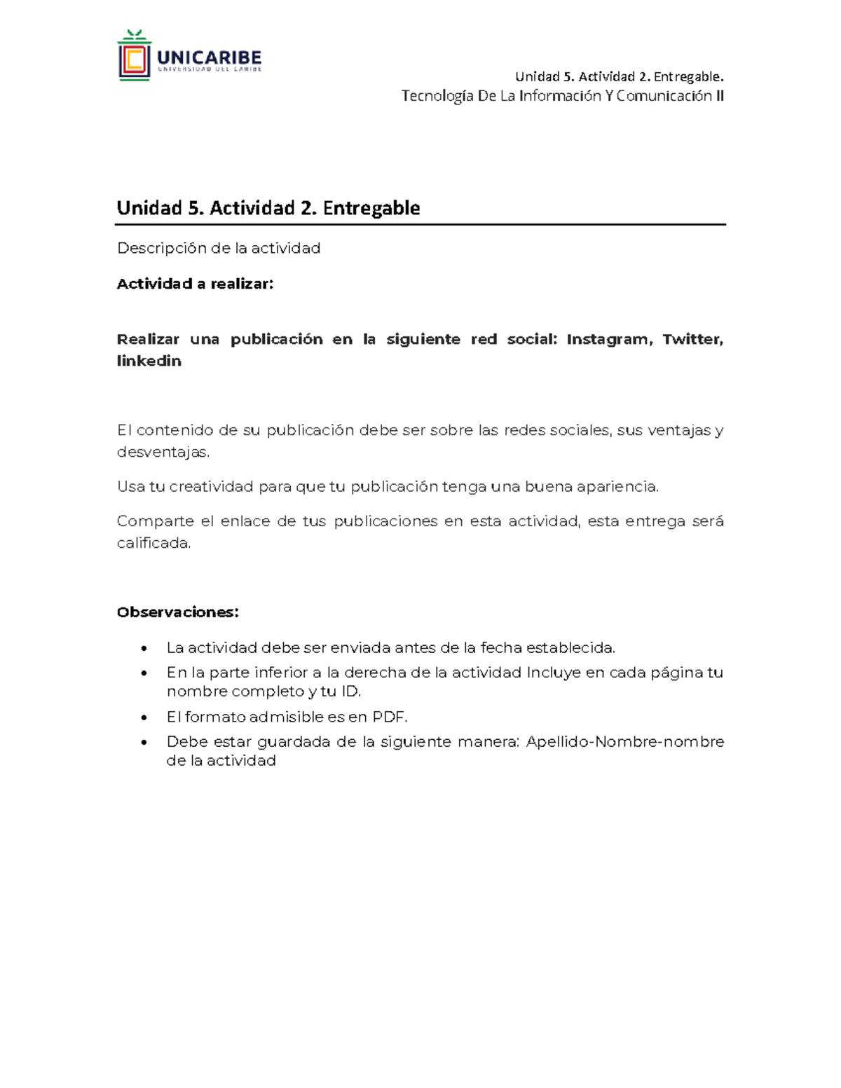 Unidad 5. Actividad 2. Entregable - Unidad 5. Actividad 2. Entregable ...