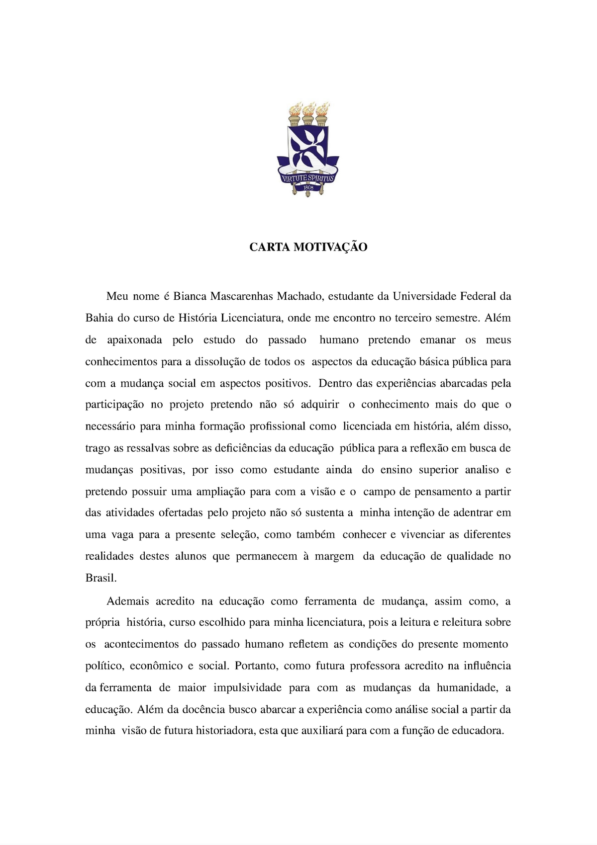 Carta De Interesse 5274