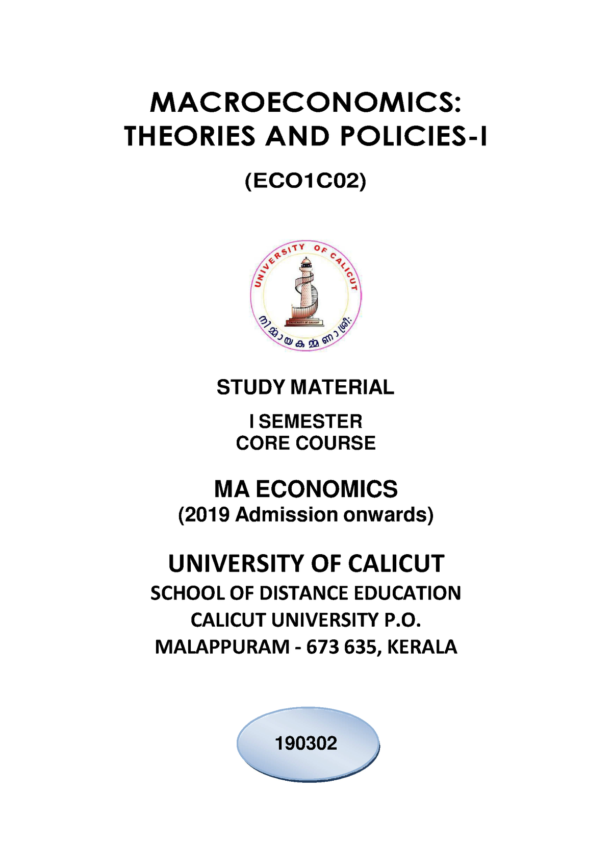 EC01C02 - It's Lecture Notes - MACROECONOMICS: THEORIES AND POLICIES-I ...