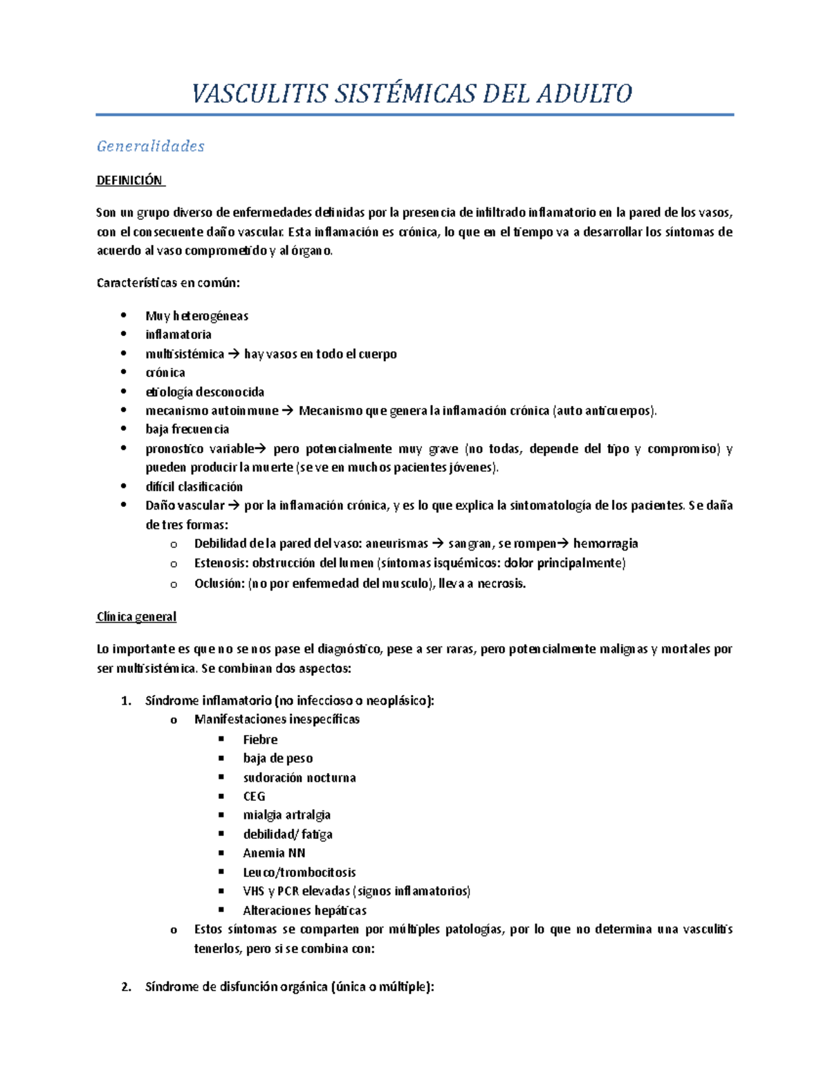 vasculitis causa vomitos