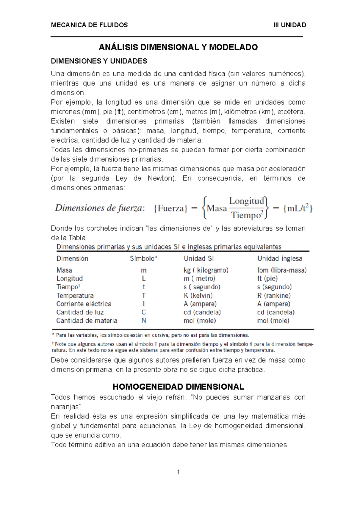 Análisis Dimensional Y Modelado - ANÁLISIS DIMENSIONAL Y MODELADO ...