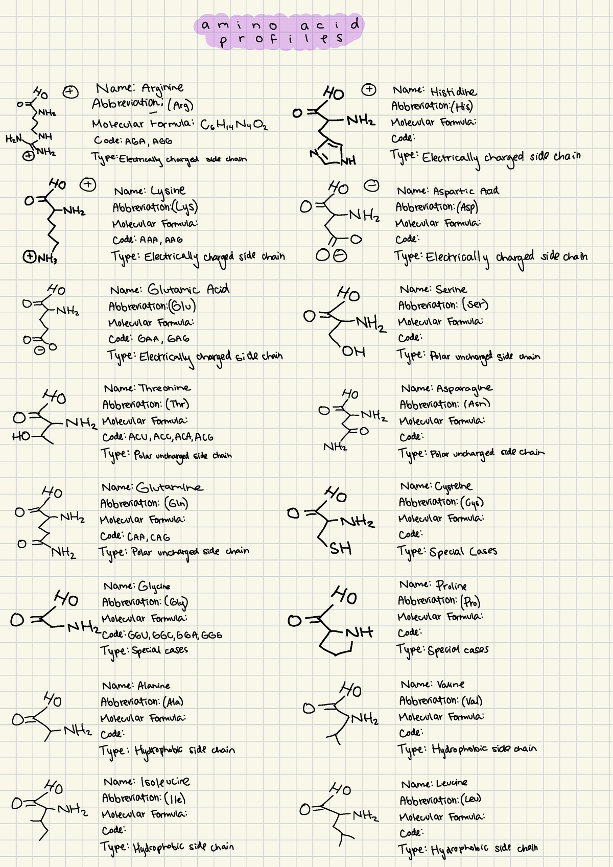 Biochem Amino Acids - a mi no , 4 ci d No Name : Arginine Name ...