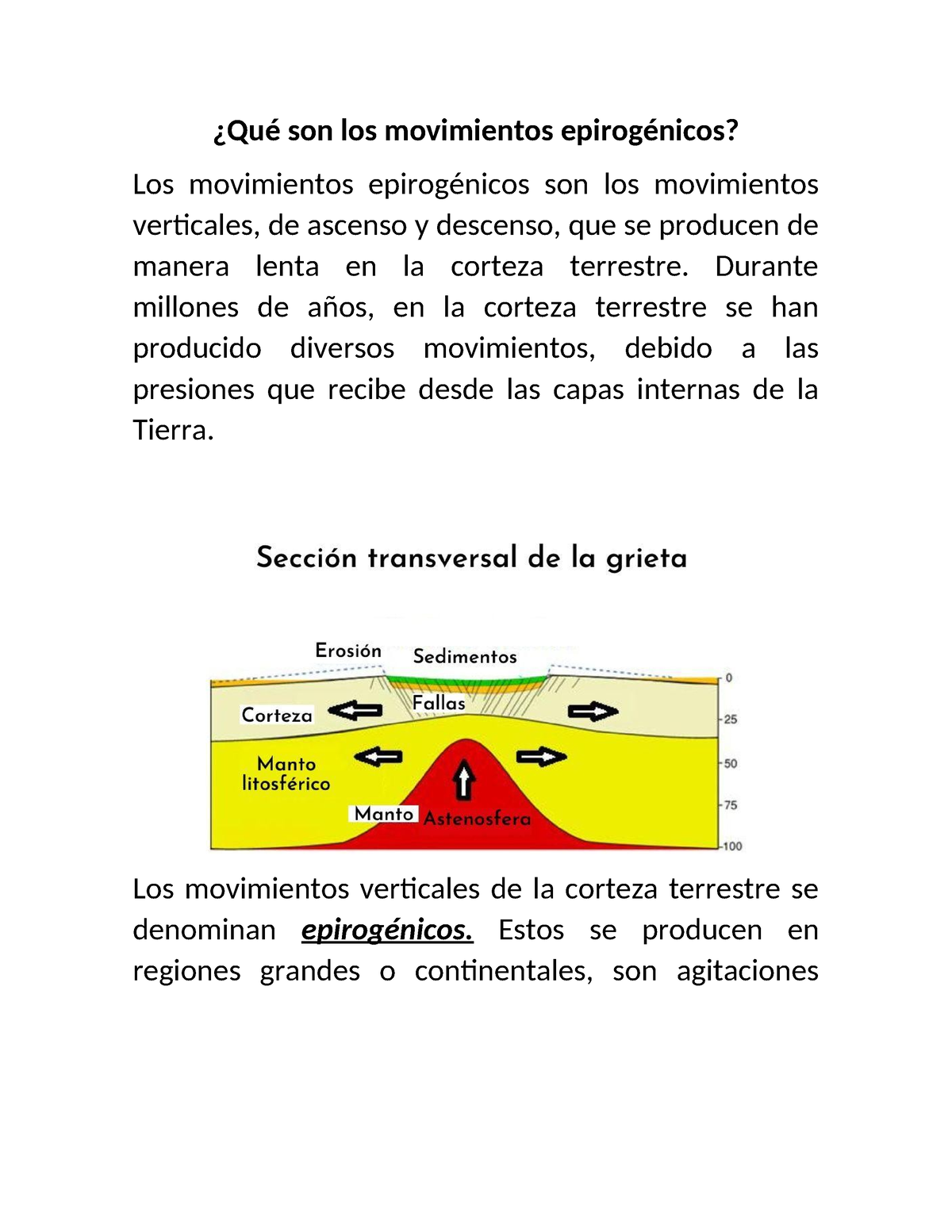 Qué son los movimientos epirogénicos - ¿Qué son los movimientos ...