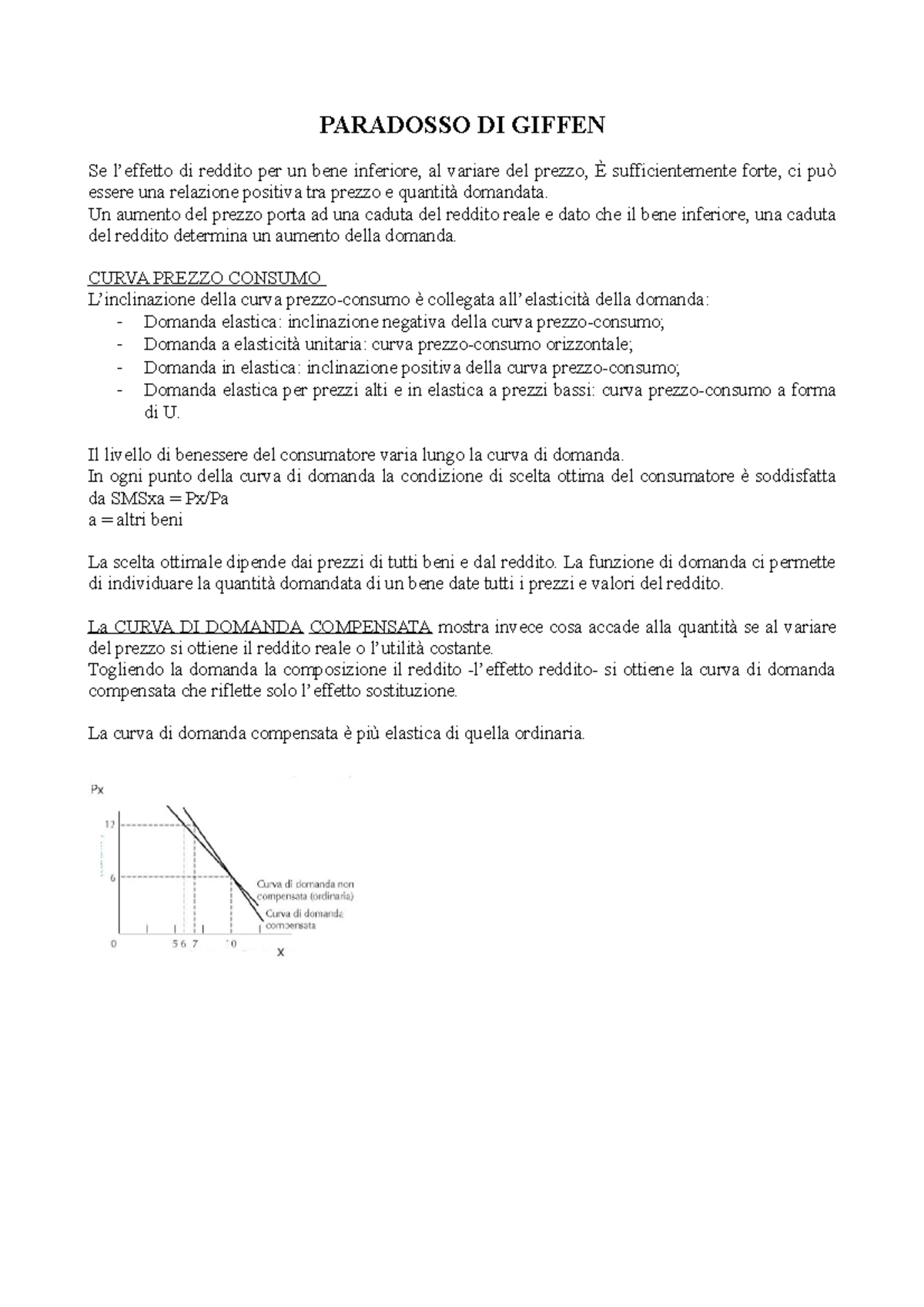 Paradosso DI Giffen PARADOSSO DI GIFFEN Se l’effetto di reddito per