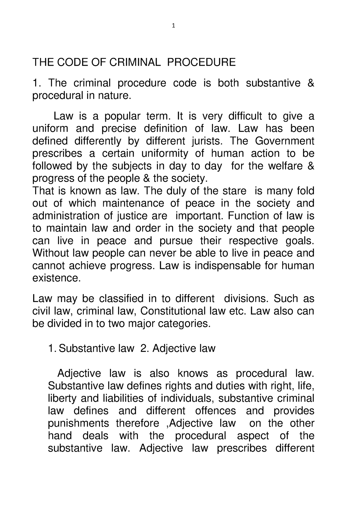 Code Of Criminal Procedure - THE CODE OF CRIMINAL PROCEDURE The ...