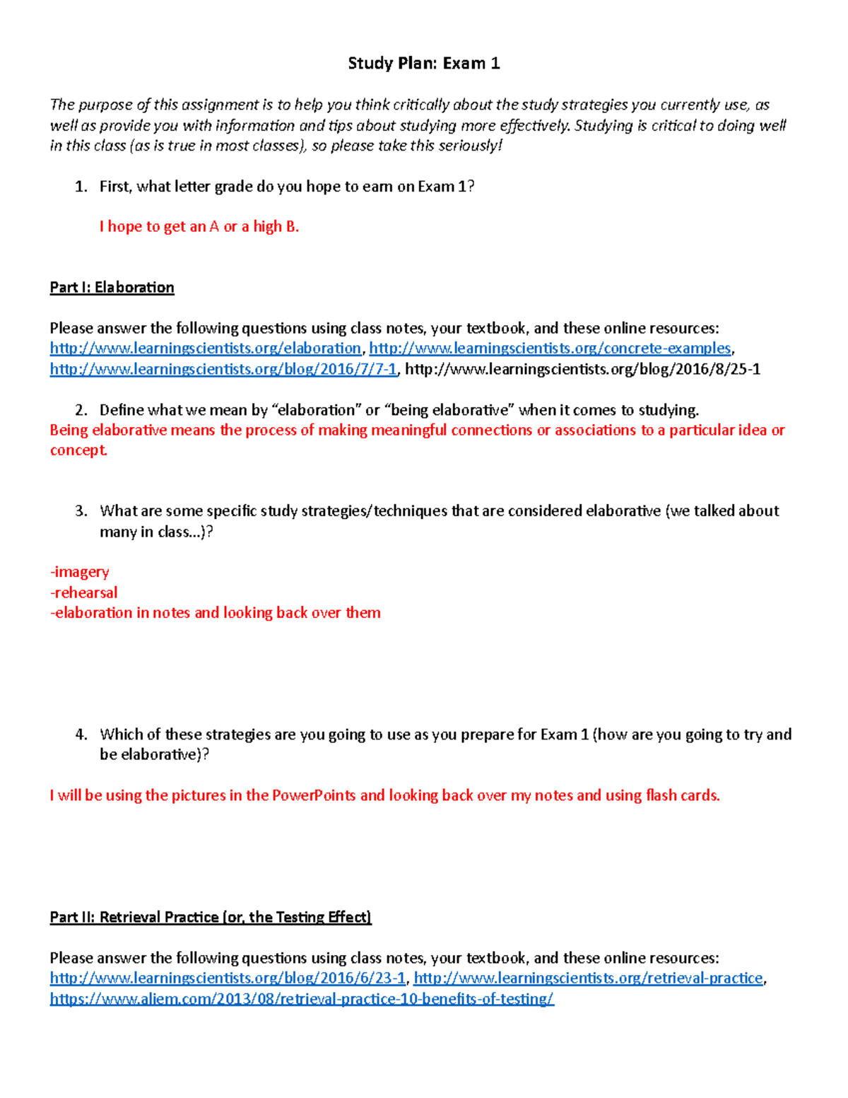 Psych Exam 1 - This Was A Study Guide For The First Exam. - Study Plan ...