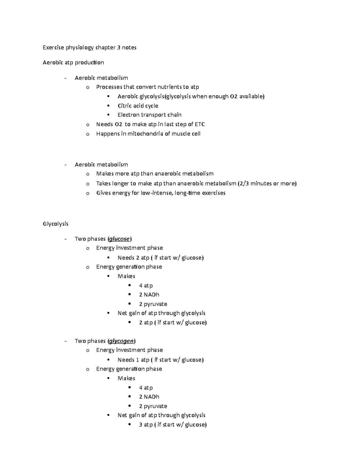 Exercise physiology chapter 3 notes - Studocu