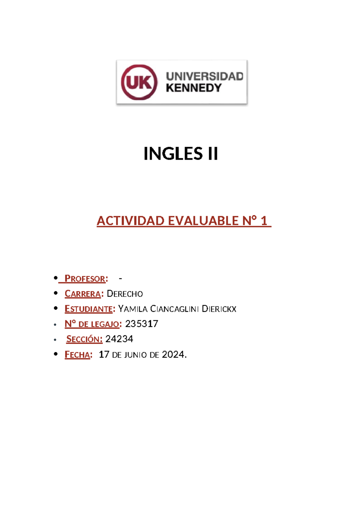 ACTIVIDAD EVALUABLE 1 - INGLES TECNICO - INGLES II ACTIVIDAD EVALUABLE ...