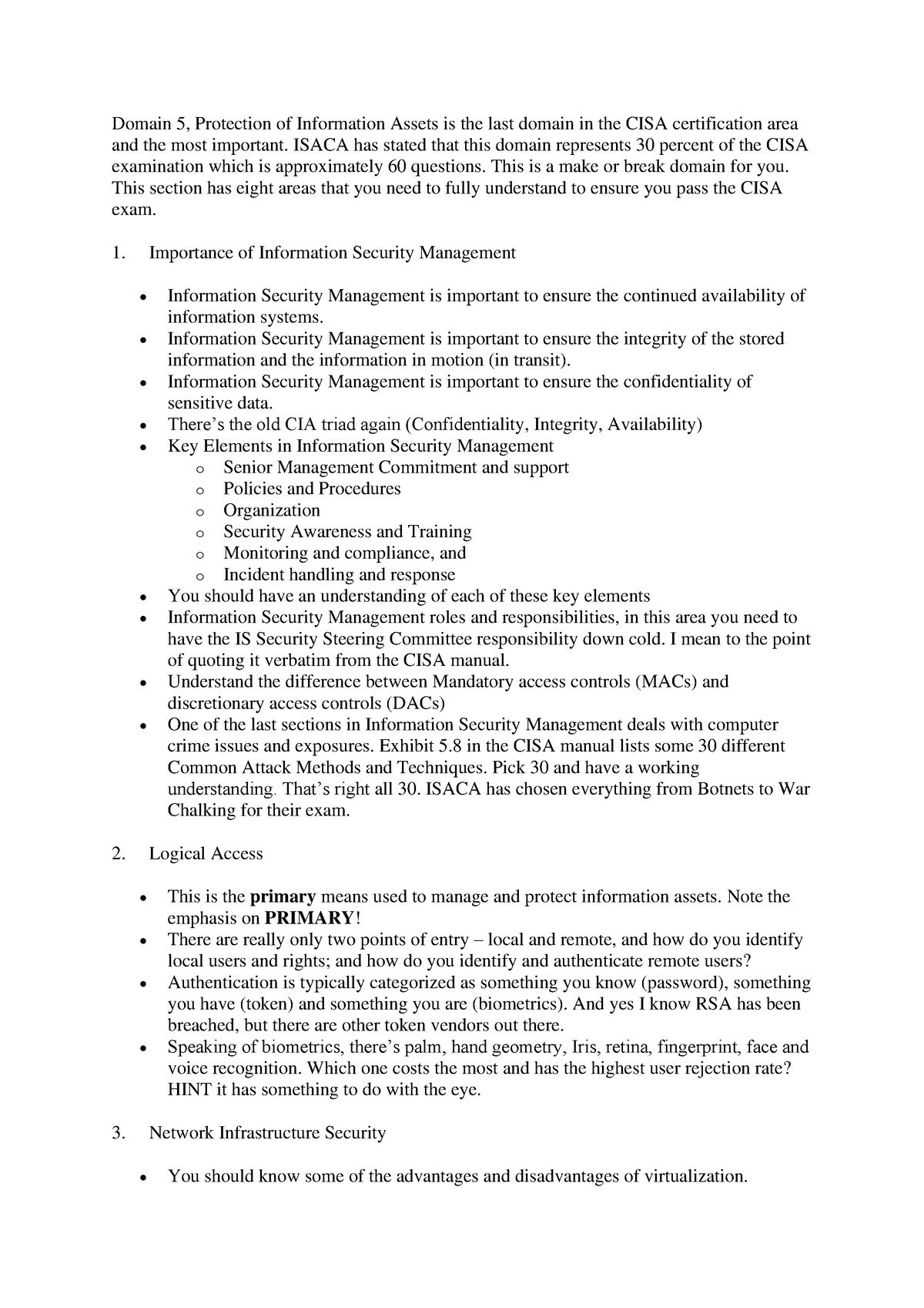 CISA Domain 5 - Aaaaaaaaa - Domain 5, Protection Of Information Assets ...