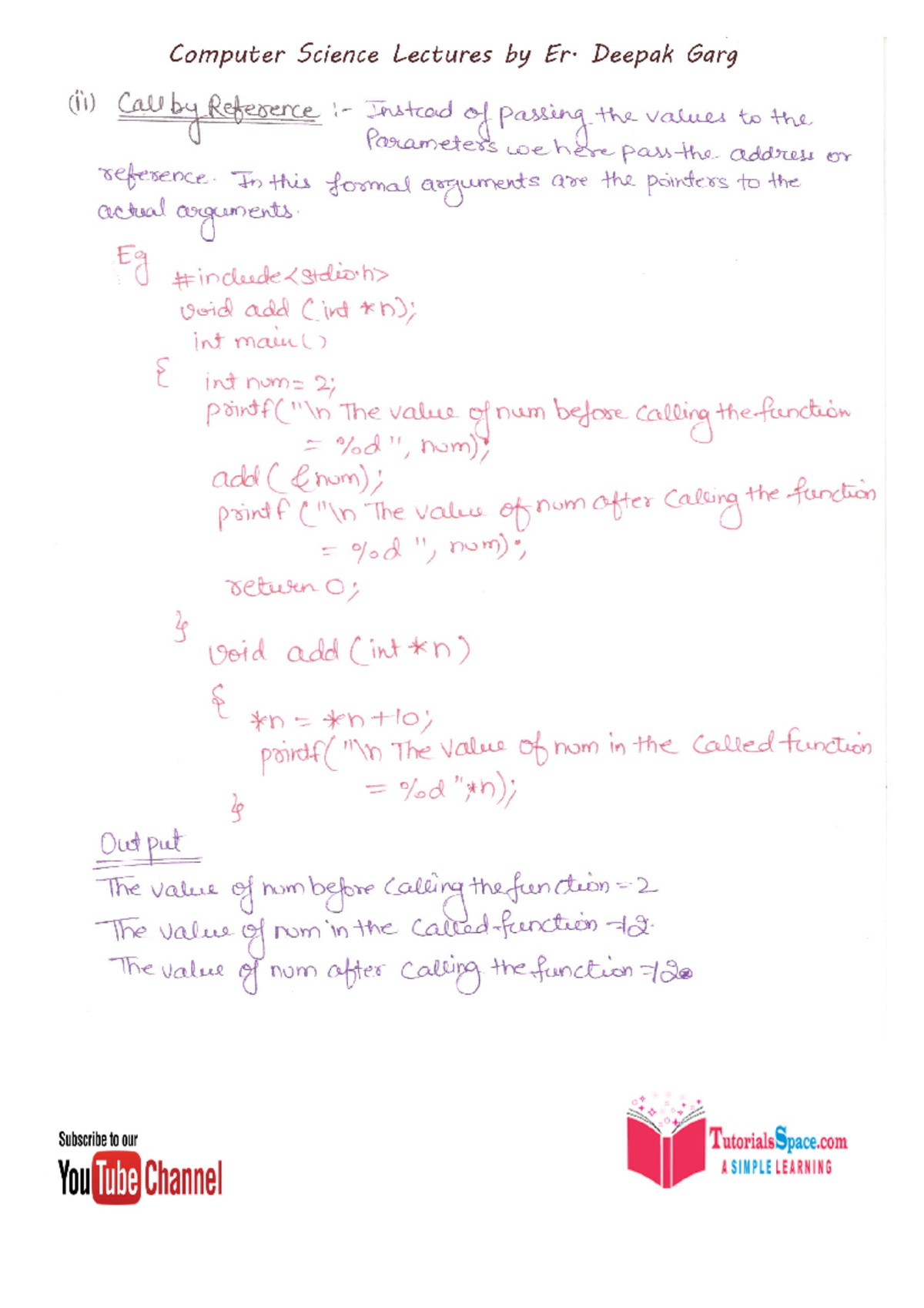 34- Call By Reference - Parameters or arguments - C Programming - BALLB ...