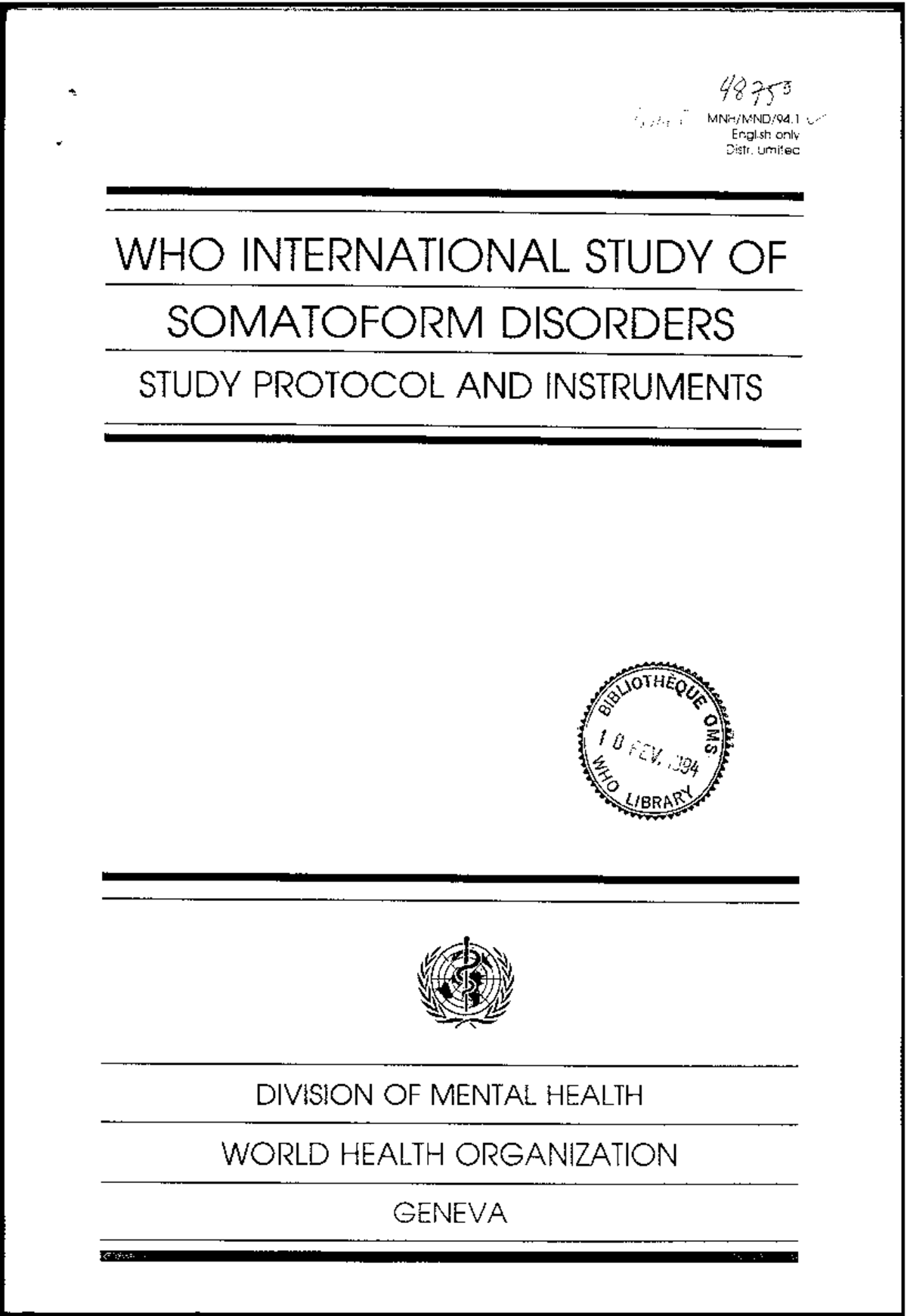 Conversion disorder psychometric scale for clinical practice