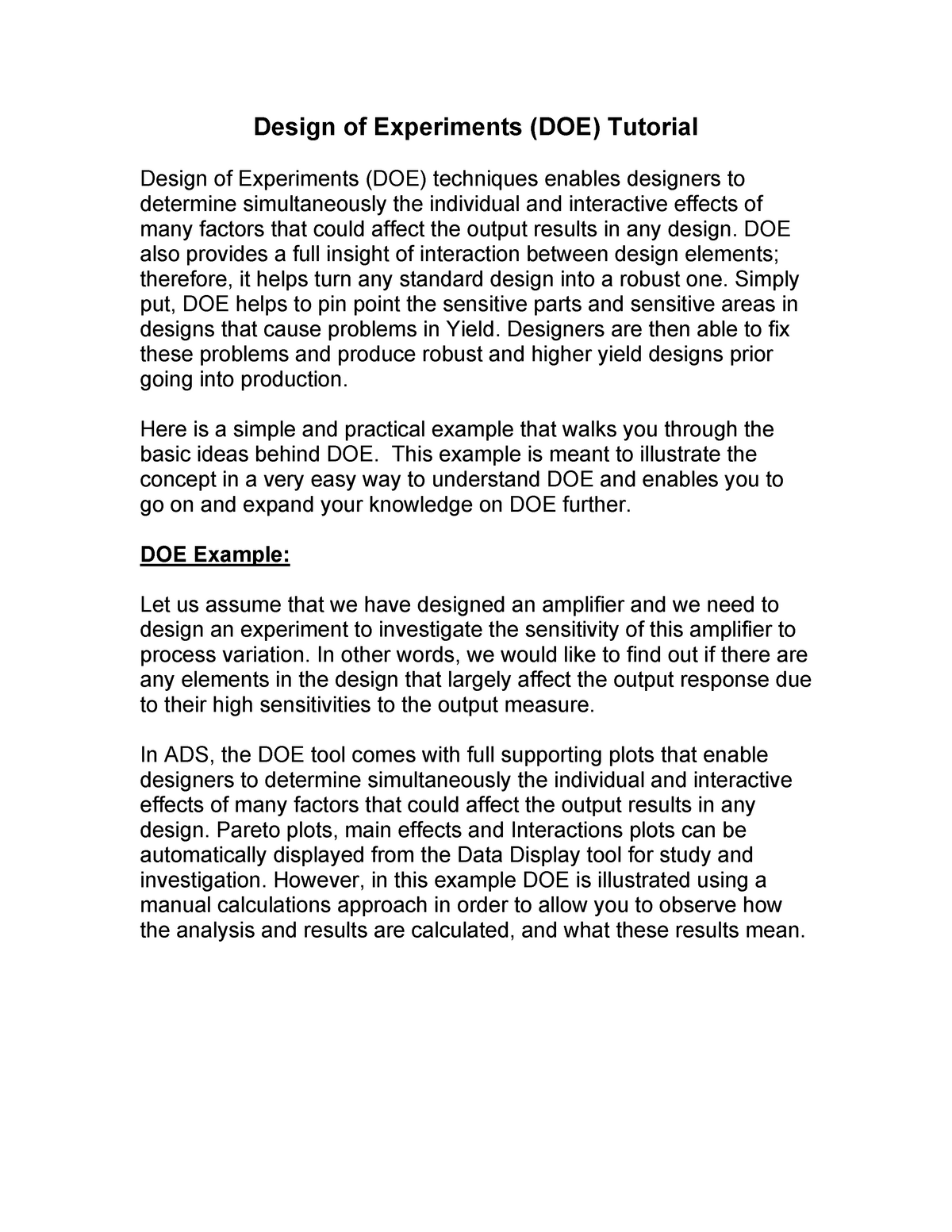 dtu course design of experiments