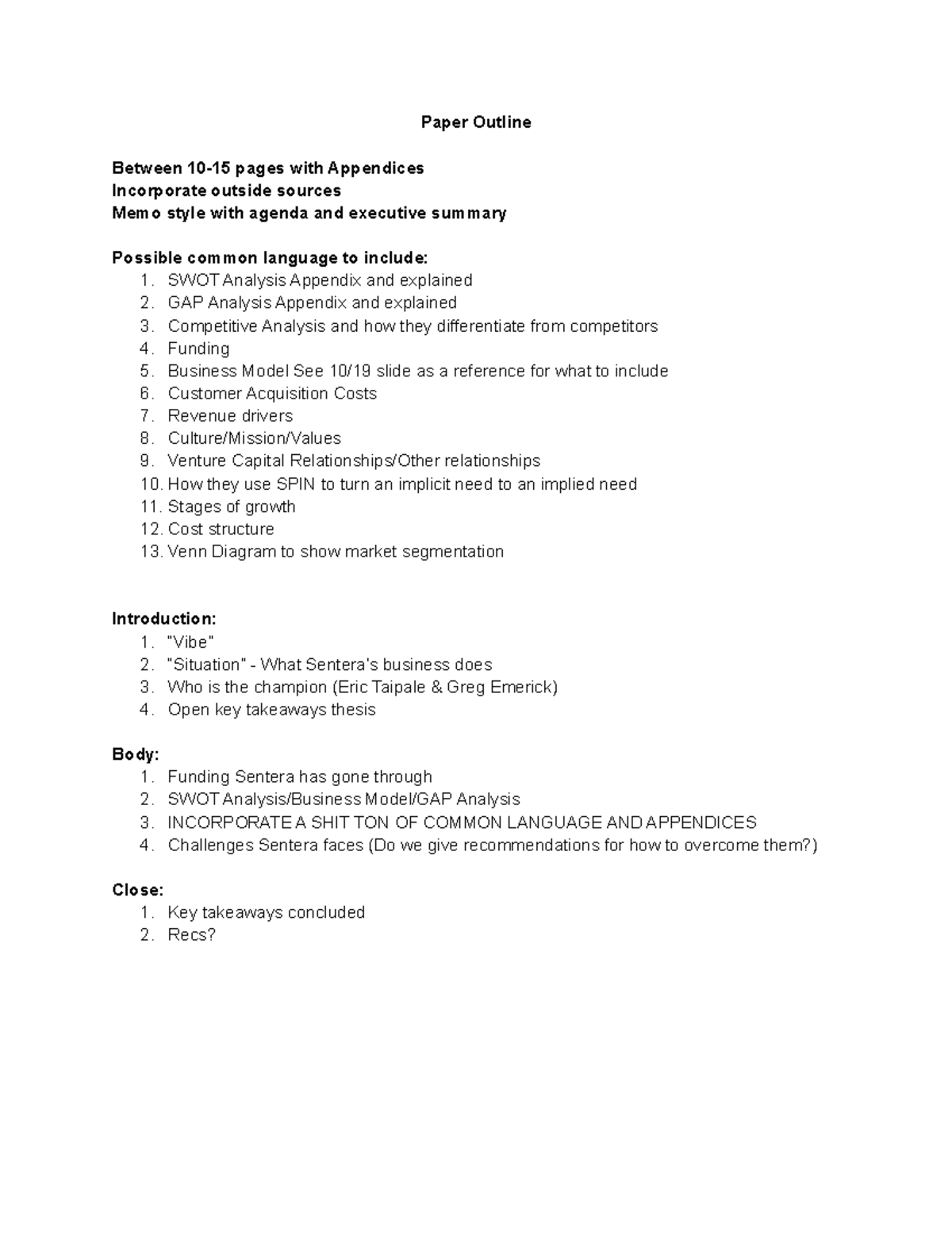 MGMT4008 - Rough Paper Outline - Paper Outline Between 10-15 pages with ...