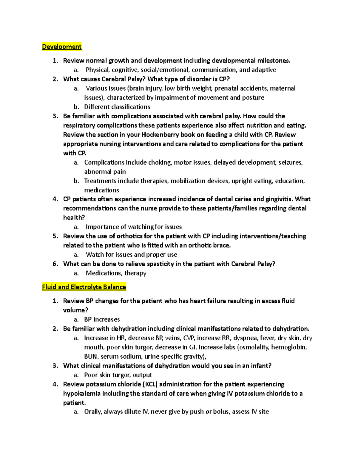 Exam 2 Reading Questions - Development Review normal growth and ...