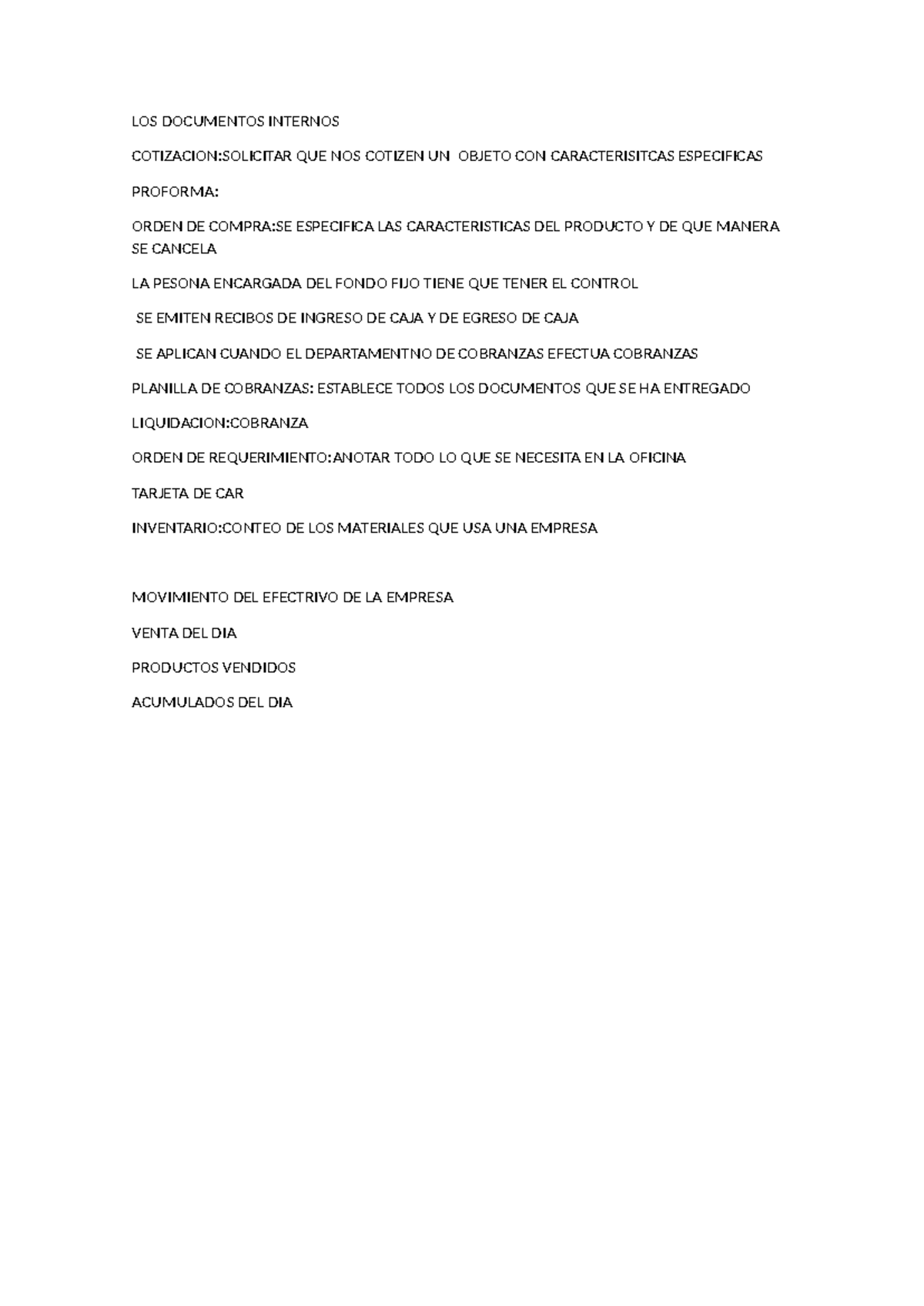 LOS Documentos Internos - LOS DOCUMENTOS INTERNOS COTIZACION:SOLICITAR ...