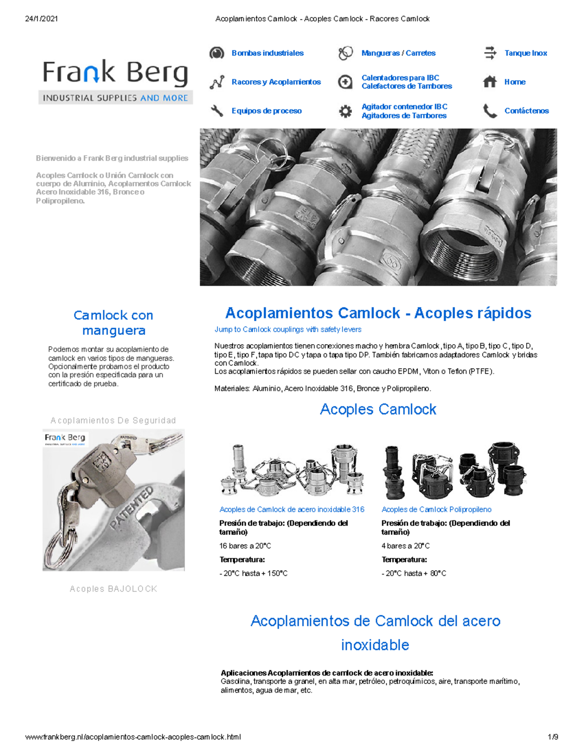 Acople Rapido Camlock Para Mangueras Bombas Industriales Mangueras 