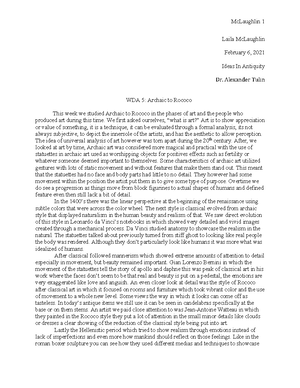 WDA 4 - Alexander Tulin, week 4 notes on Archaic and Classical Modes of ...