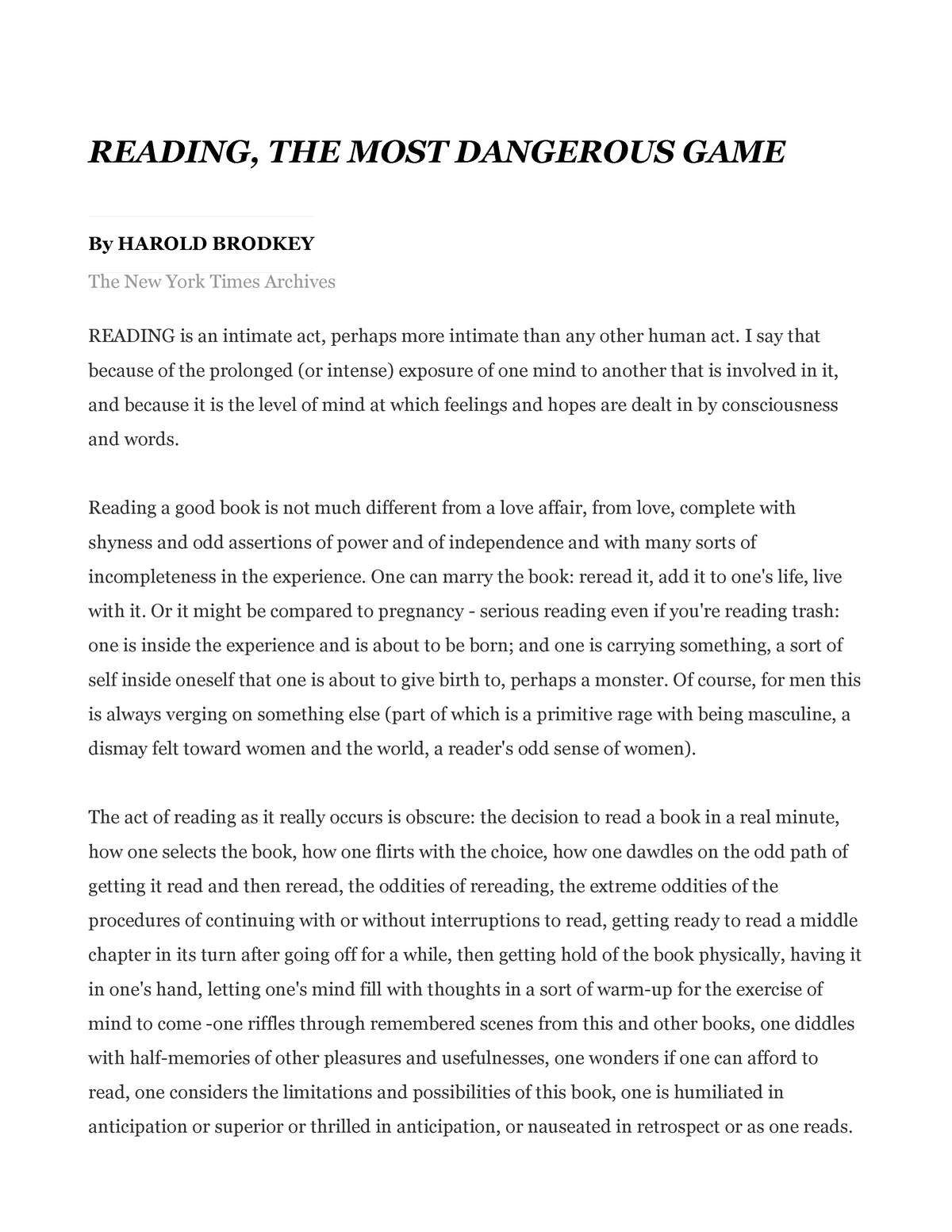 the most dangerous game essay hooks