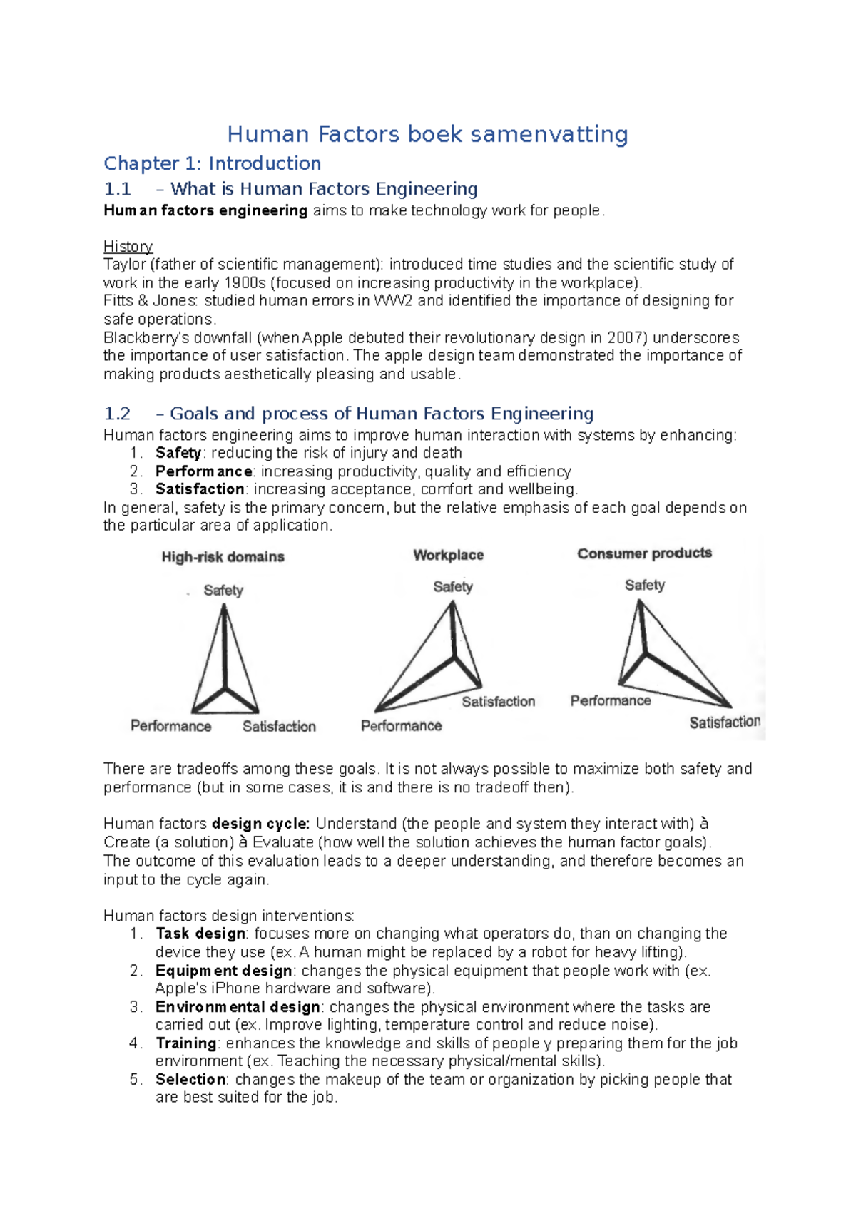 Human Factors boek samenvatting - Human Factors boek samenvatting ...