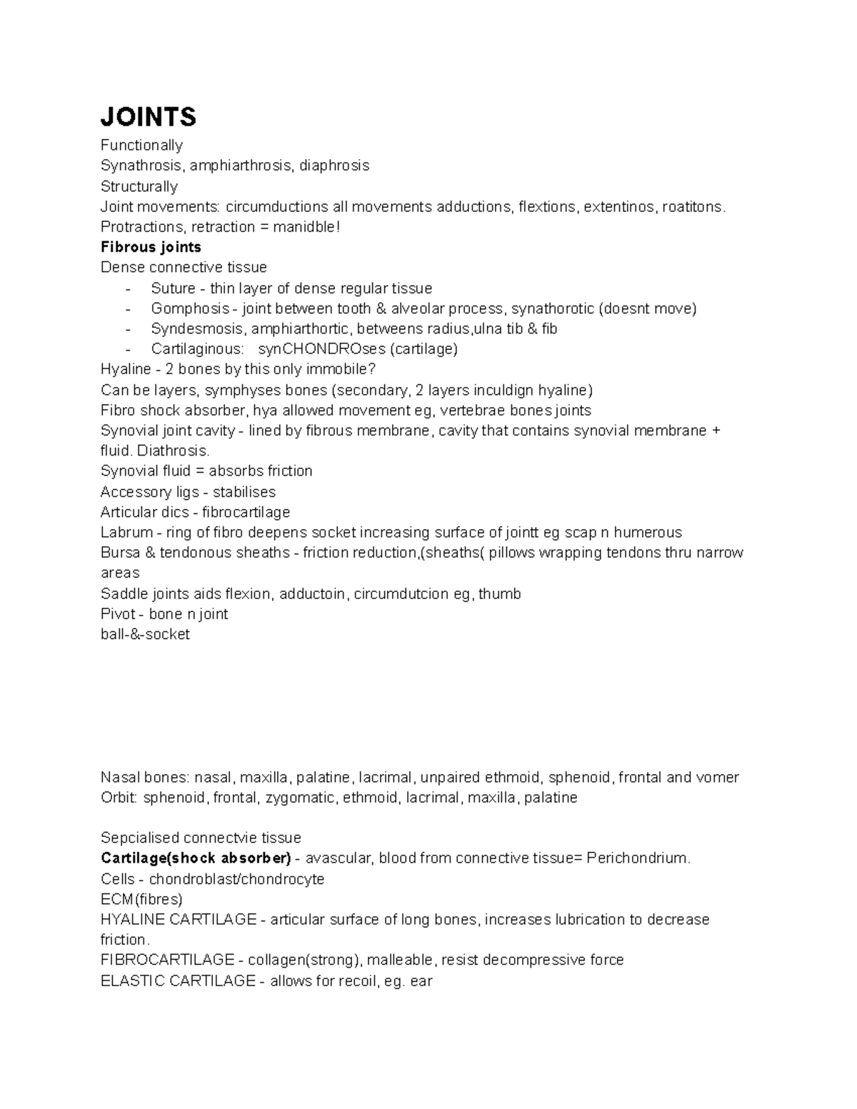 JOINTS IN ANATOMY - JOINTS Functionally Synathrosis, amphiarthrosis ...