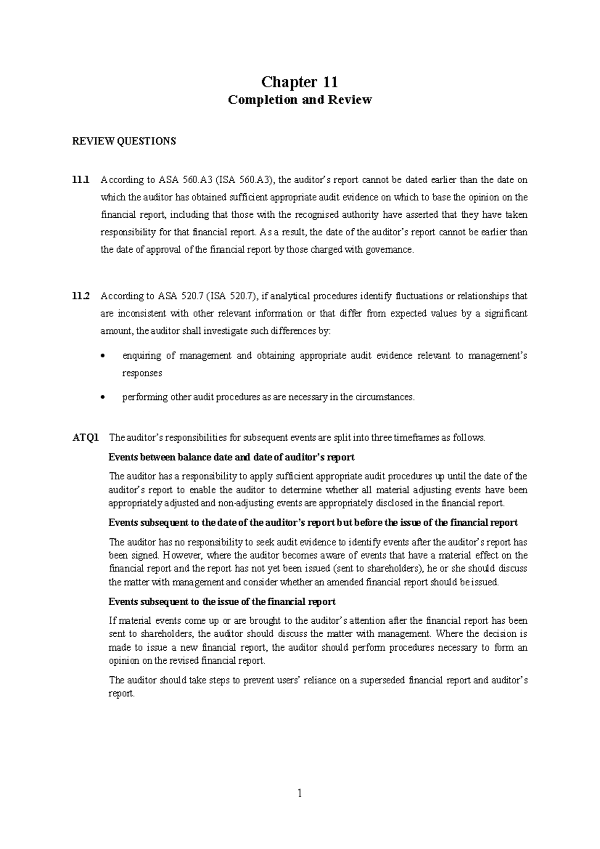2019 Sem 1 Tute 11 solutions - Chapter 11 Completion and Review REVIEW ...