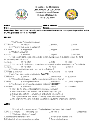 TQ Q4 TLE 8 - For Educational Purposes - Republic Of The Philippines ...