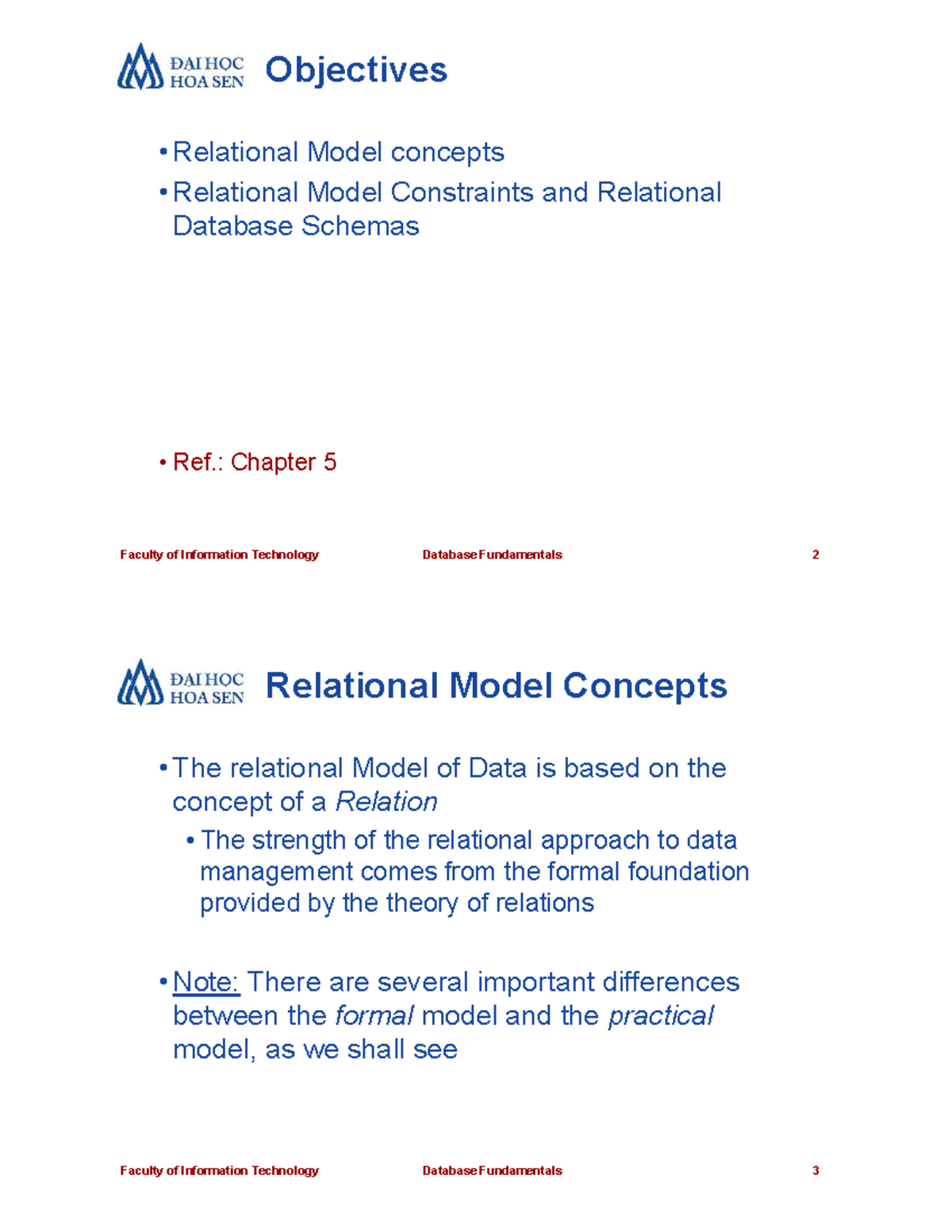 Microsoft power point df08 relational db design objectives