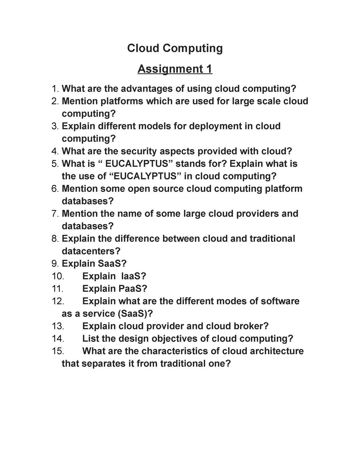 cloud computing assignment 1